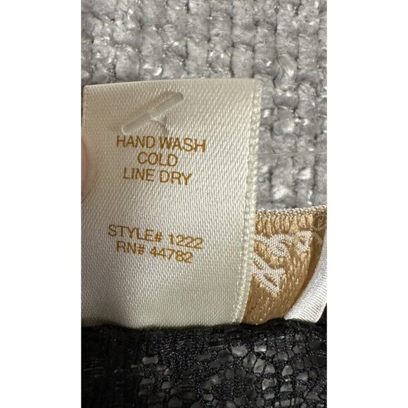 NWOT Vintage Delicates Bodysuit Womens 2X 22/24 Black Sheer Sequin‎ Sexy - Picture 13 of 15